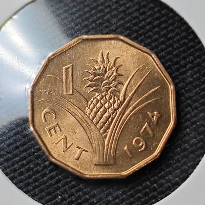 KK钱币收藏小铺 第381期  2月预留时间 周末发货 - 1974斯威士兰1分 好品