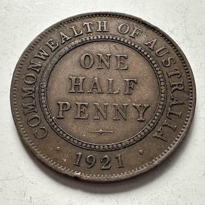 🌹外币初藏🌹🐯2025年第141场  每周二四六晚8️⃣点 接代拍 - 澳大利亚1921年半便士