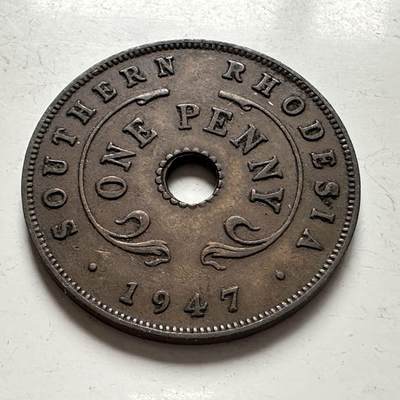 🌹外币初藏🌹🐯2025年第141场  每周二四六晚8️⃣点 接代拍 - 南罗得西亚1947年一便士