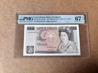 【Blue Auction】世界纸币精拍第763期——18级TOP拍卖/信誉/品质/专业/高效💫 - 【无47】英国 D序列 1984-86年10镑 PMG67EPQ 
