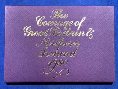 《竞宝斋》第448场 周日，周一，2场连拍 （全场包邮） - 英国1980年 精致套币 6枚币和1枚章 不多见 状态好  细节见图