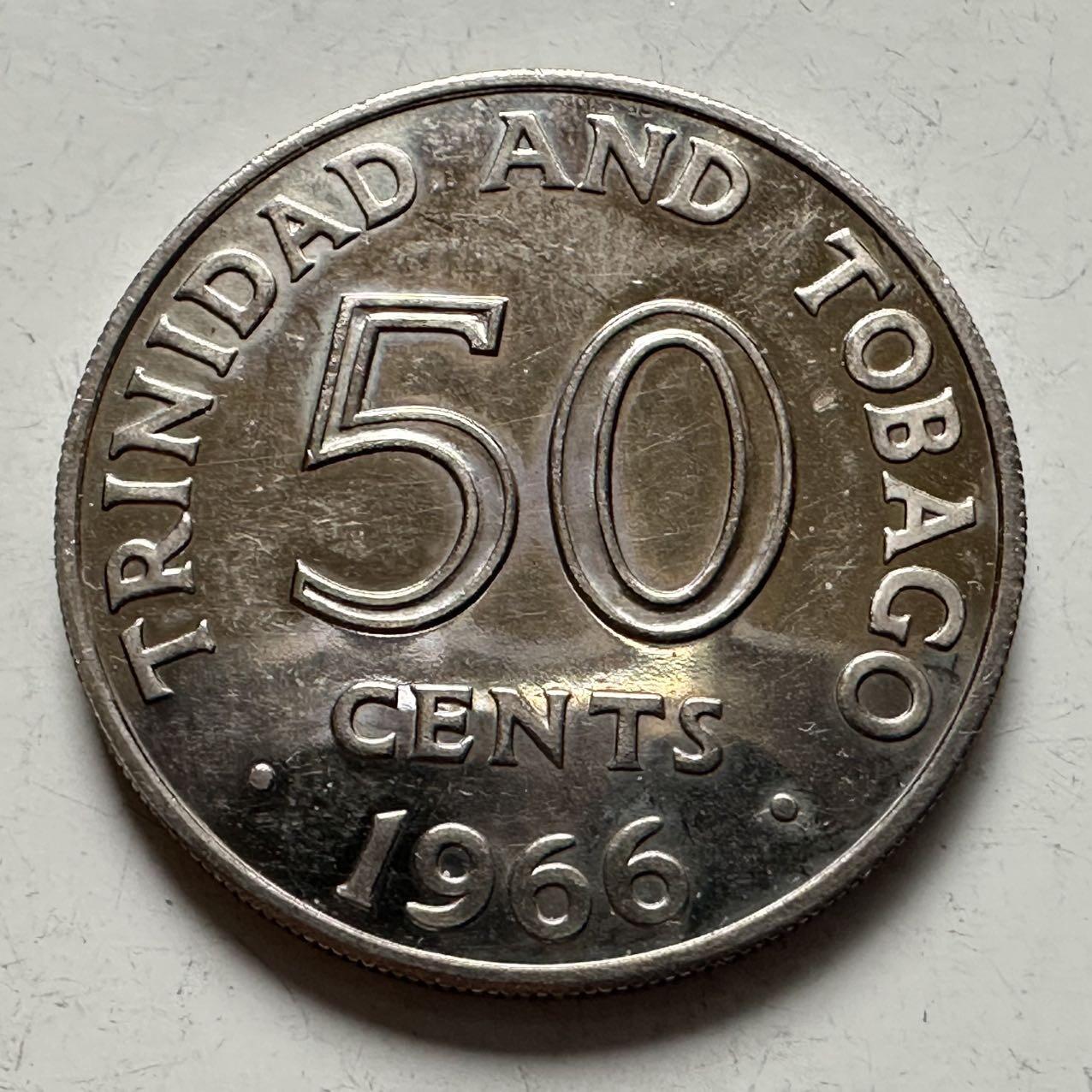🌹外币初藏🌹🐯2025年第141场  每周二四六晚8️⃣点 接代拍 特立尼达和多巴哥1966年50分 精制币