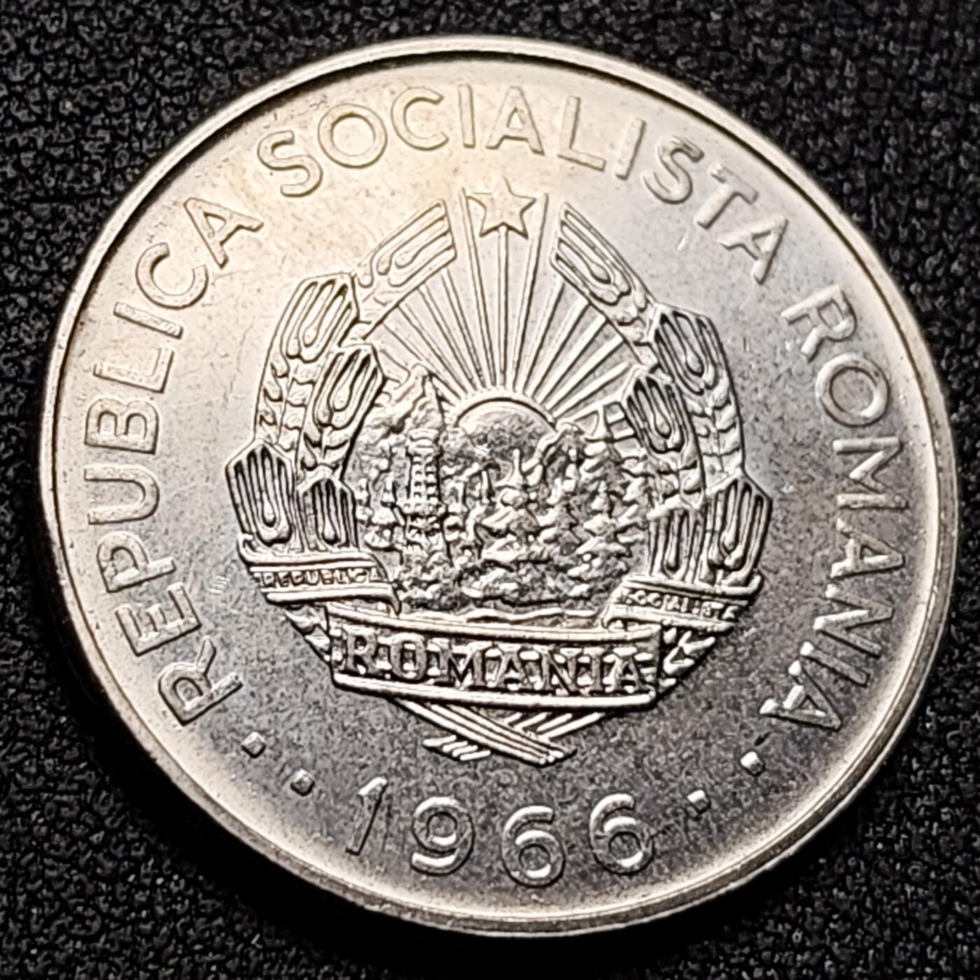 泉币菌-第147场-精品福利场 大币 罗马尼亚1966年3列伊硬币 27mm纹边 世界纪念币