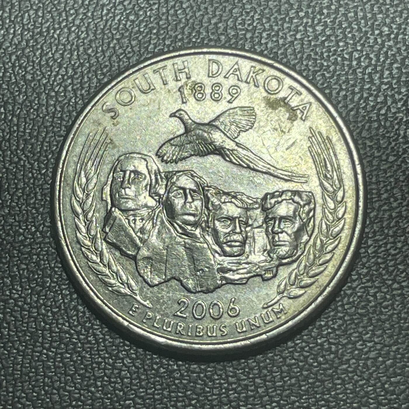 回流1222 美国州币系列之2006年南达科他州 拉什莫尔山、环颈雉鸡