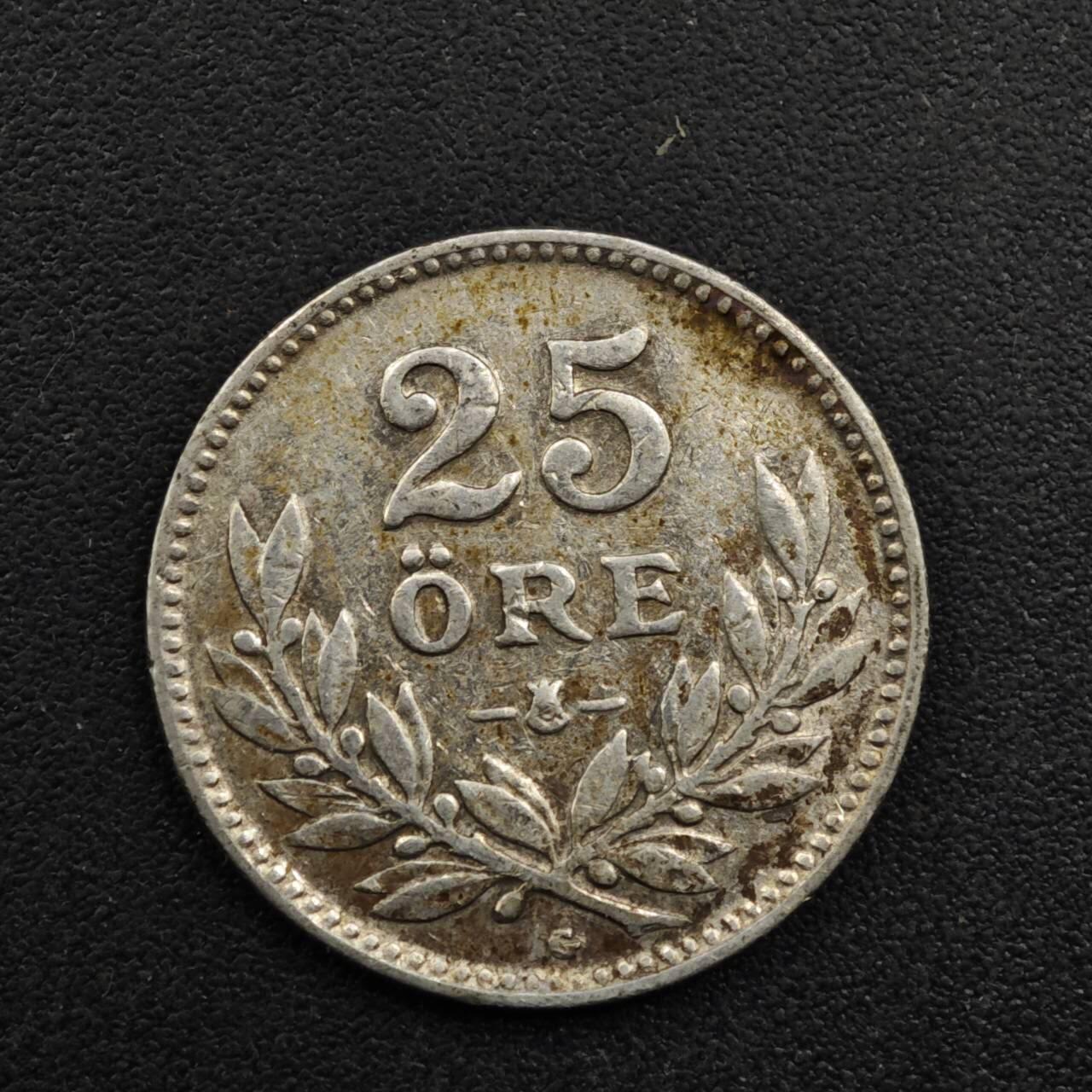 【淘币小摊】实时拍第八百三十一拍   散币场   满百包邮可预留二周 每周一统一发货   瑞典1940年25欧尔银币