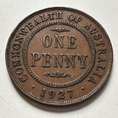 🌹外币初藏🌹🐯2025年第141场  每周二四六晚8️⃣点 接代拍 - 澳大利亚1927年一便士