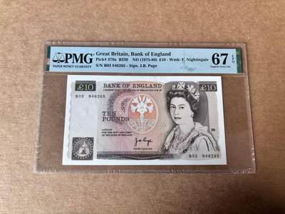 【Blue Auction】世界纸币精拍第763期——18级TOP拍卖/信誉/品质/专业/高效💫 -  【a版】英国 D序列 1975-80年10镑 PMG67EPQ 