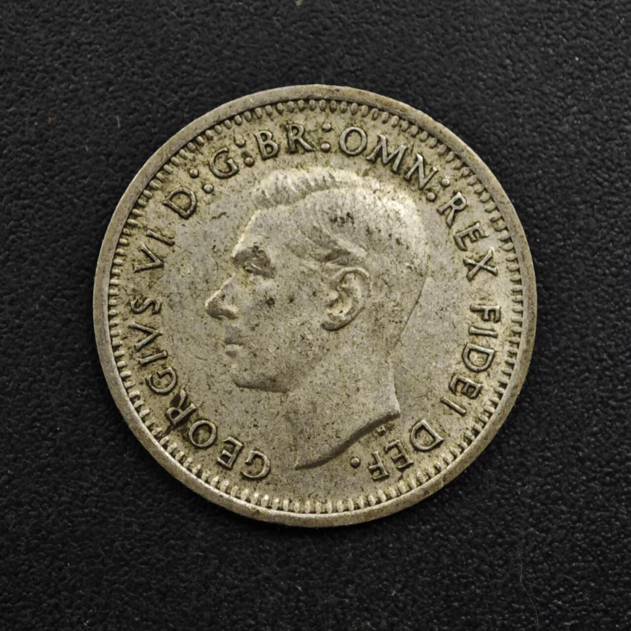 【淘币小摊】实时拍第八百三十一拍   散币场   满百包邮可预留二周 每周一统一发货   澳大利亚1951年乔治六世3便士银币