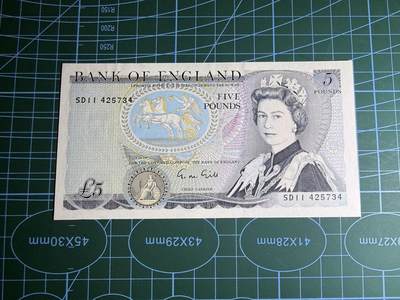 【炜奕收藏】，第五十三期 - 英国D序列5镑，UNC品相