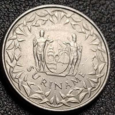 泉币菌-第147场-精品福利场 - 苏里南25硬币 直径20mm 纪念币铜钱