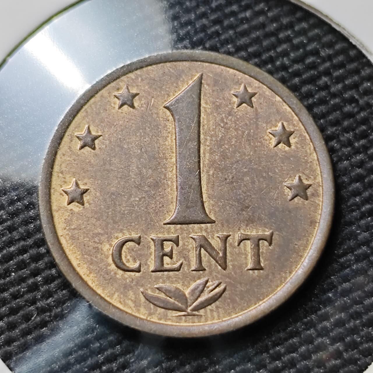 KK钱币收藏小铺 第380期  2月预留时间 周末发货  1971荷属安地列斯1分铜币