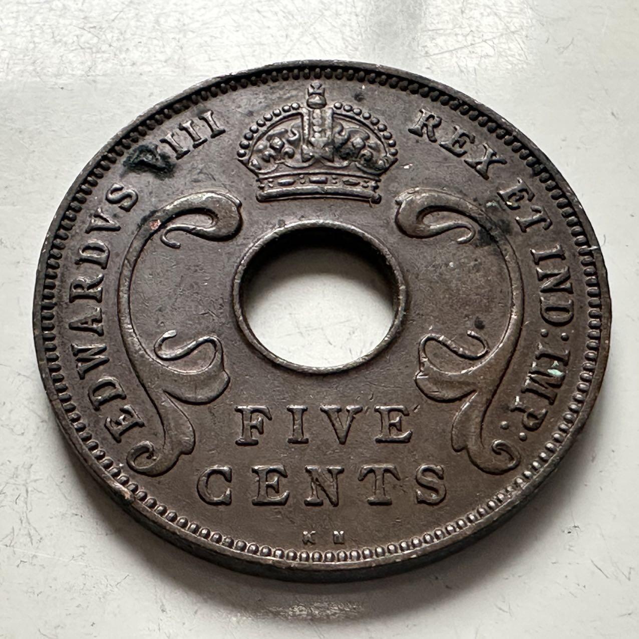 🌹外币初藏🌹🐯2025年第141场  每周二四六晚8️⃣点 接代拍 英属东非1936年爱八5分KN版