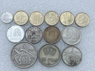 第一海外回流一元起拍收藏 散集专场  第276期 - 西班牙不同版本硬币 13枚