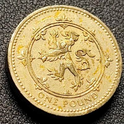 泉币菌-第147场-精品福利场 - 高币值 苏格兰徽章 英国1994年1英镑镍黄铜纪念币 立狮22.5毫米9.5克