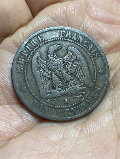 2025年第一百三十七场(总第一百六十三场）外国好品散币场(免佣金) - 法兰西第二帝国1863年10生丁(拿破仑三世第二版，K标波尔多造)