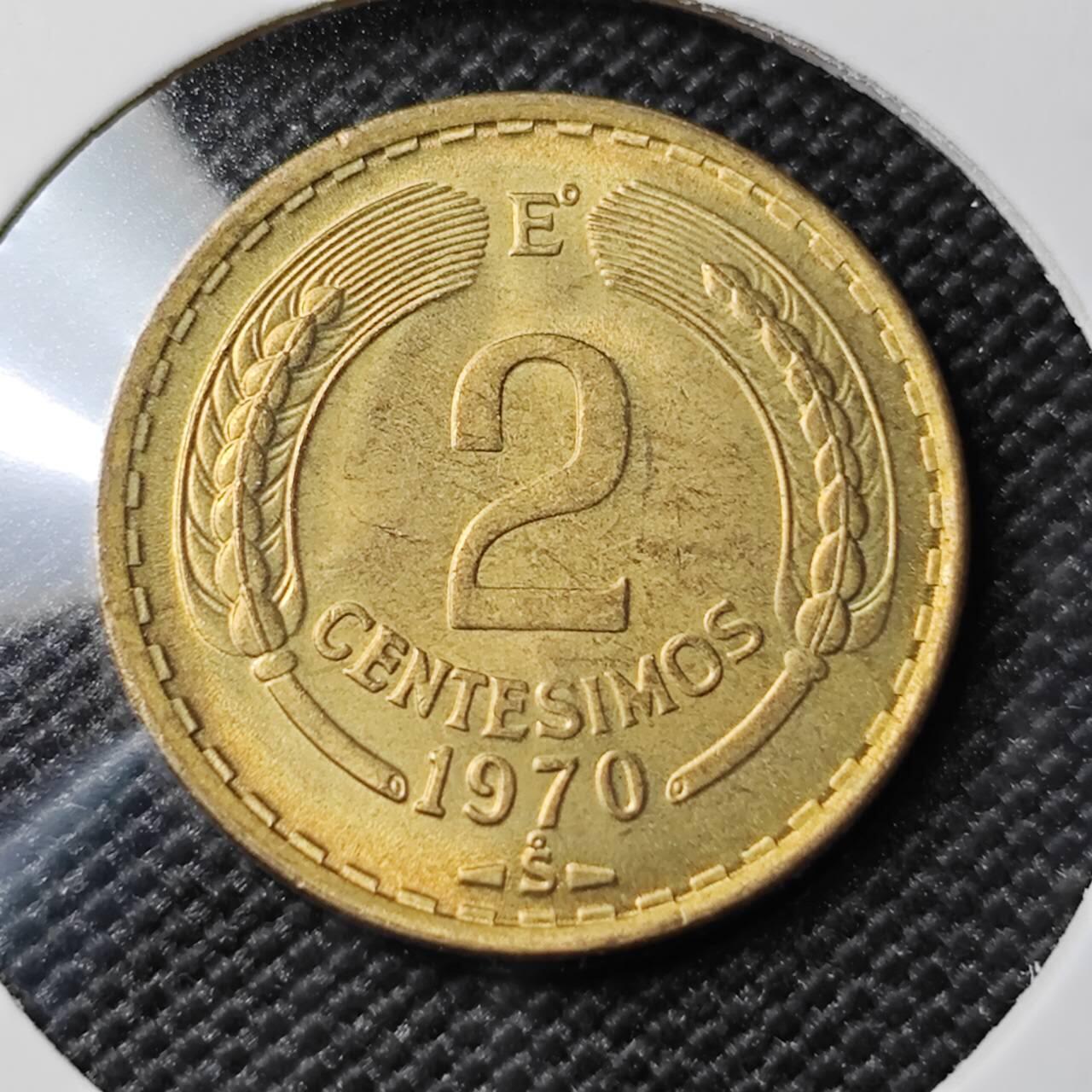 KK钱币收藏小铺 第380期  2月预留时间 周末发货  1970智利2分铜币 好品