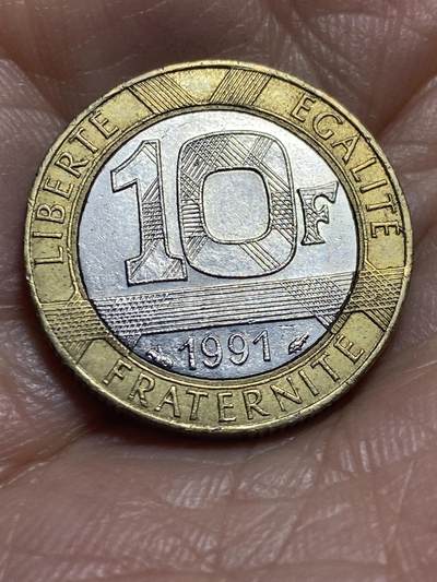 2025年第一百三十七场(总第一百六十三场）外国好品散币场(免佣金) - 法国🇫🇷1991年10法郎(海豚标)