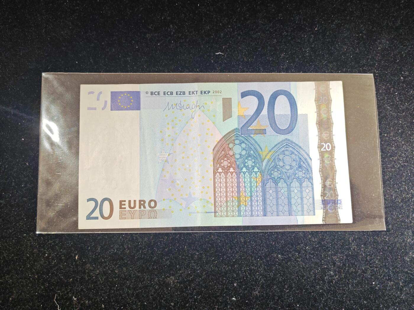 欧盟 2002版 20欧 三签 U冠法国 非全新好品