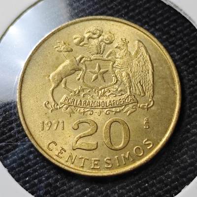 KK钱币收藏小铺 第381期  2月预留时间 周末发货 - 1971智利20分 