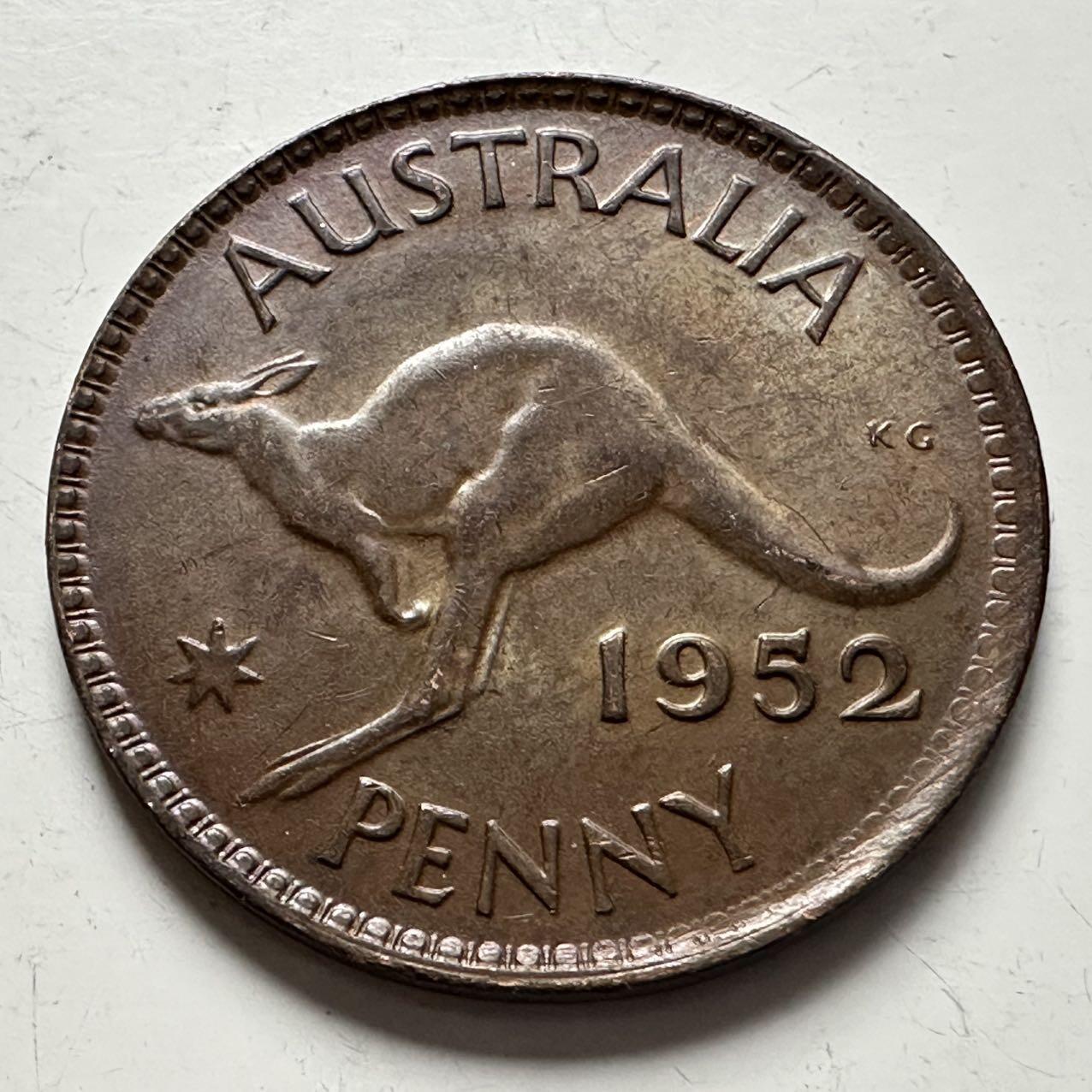 🌹外币初藏🌹🐯2025年第141场  每周二四六晚8️⃣点 接代拍 澳大利亚1952年一便士