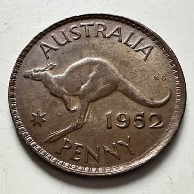 🌹外币初藏🌹🐯2025年第141场  每周二四六晚8️⃣点 接代拍 - 澳大利亚1952年一便士