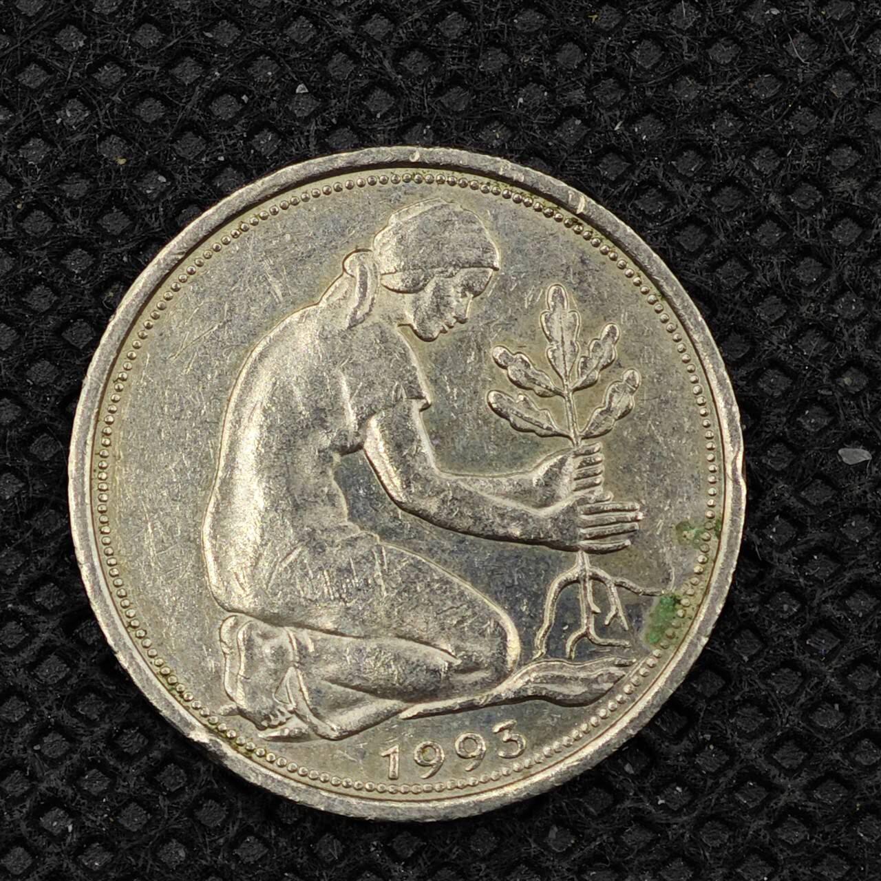 【淘币小摊】实时拍第八百三十一拍   散币场   满百包邮可预留二周 每周一统一发货    德国1993年50芬妮