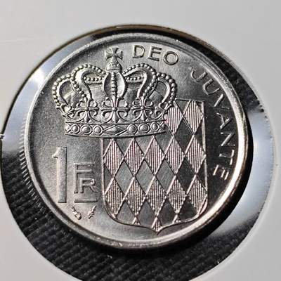 KK钱币收藏小铺 第380期  2月预留时间 周末发货 -  1976摩纳哥1法郎