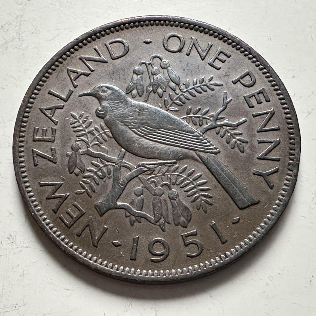 🌹外币初藏🌹🐯2025年第141场  每周二四六晚8️⃣点 接代拍 新西兰1951年一便士