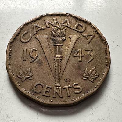 🌹外币初藏🌹🐯2025年第141场  每周二四六晚8️⃣点 接代拍 - 加拿大1943年胜利五分铜币