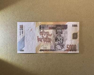 【Blue Auction】世界纸币精拍第763期——18级TOP拍卖/信誉/品质/专业/高效💫 - 【无号码错版】刚果 2013年5000法郎 全新UNC