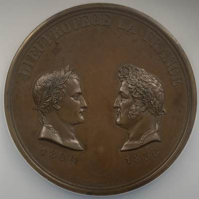 掌中浮雕-藏着的欧洲第046场 - NGC MS63 : 1836年法国凯旋门落成纪念铜章，52mm，评级盒有轻微磕碰伤（如图）