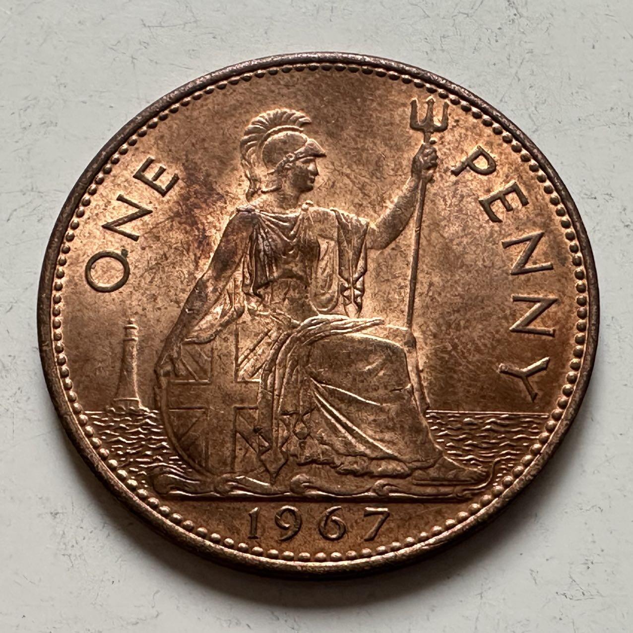 🌹外币初藏🌹🐯2025年第141场  每周二四六晚8️⃣点 接代拍 英国1967年一便士 