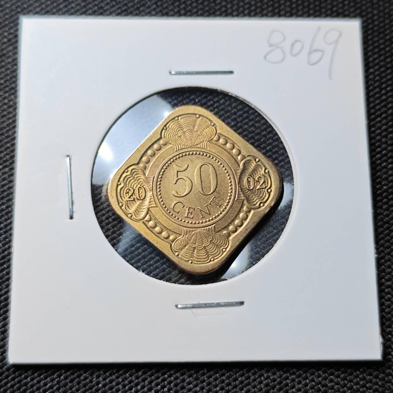 KK钱币收藏小铺 第380期  2月预留时间 周末发货   2002荷属安地列斯50分 好品