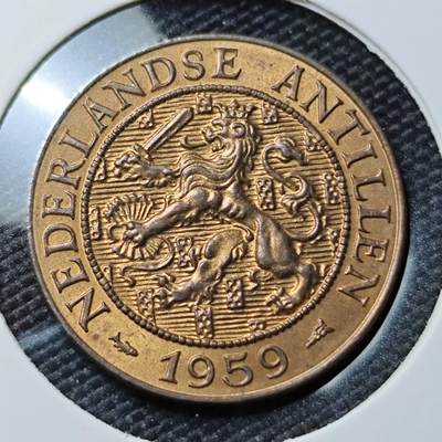 KK钱币收藏小铺 第380期  2月预留时间 周末发货 -  1959荷属安地列斯2.5分铜币