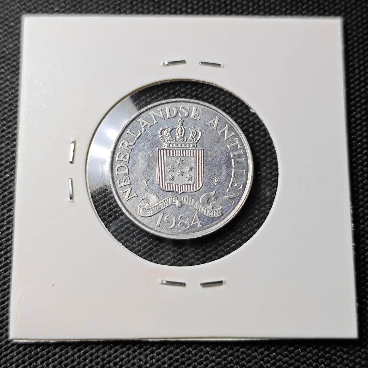 KK钱币收藏小铺 第380期  2月预留时间 周末发货  1984荷属安地列斯2.5分 好品