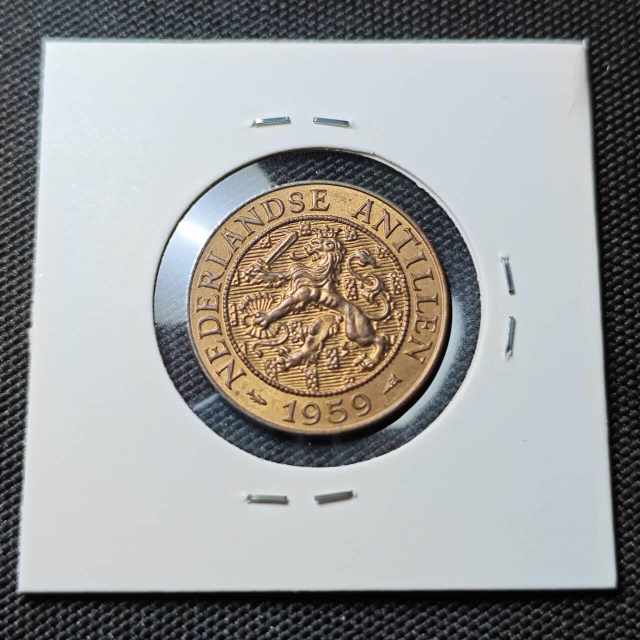 KK钱币收藏小铺 第380期  2月预留时间 周末发货  1959荷属安地列斯2.5分铜币