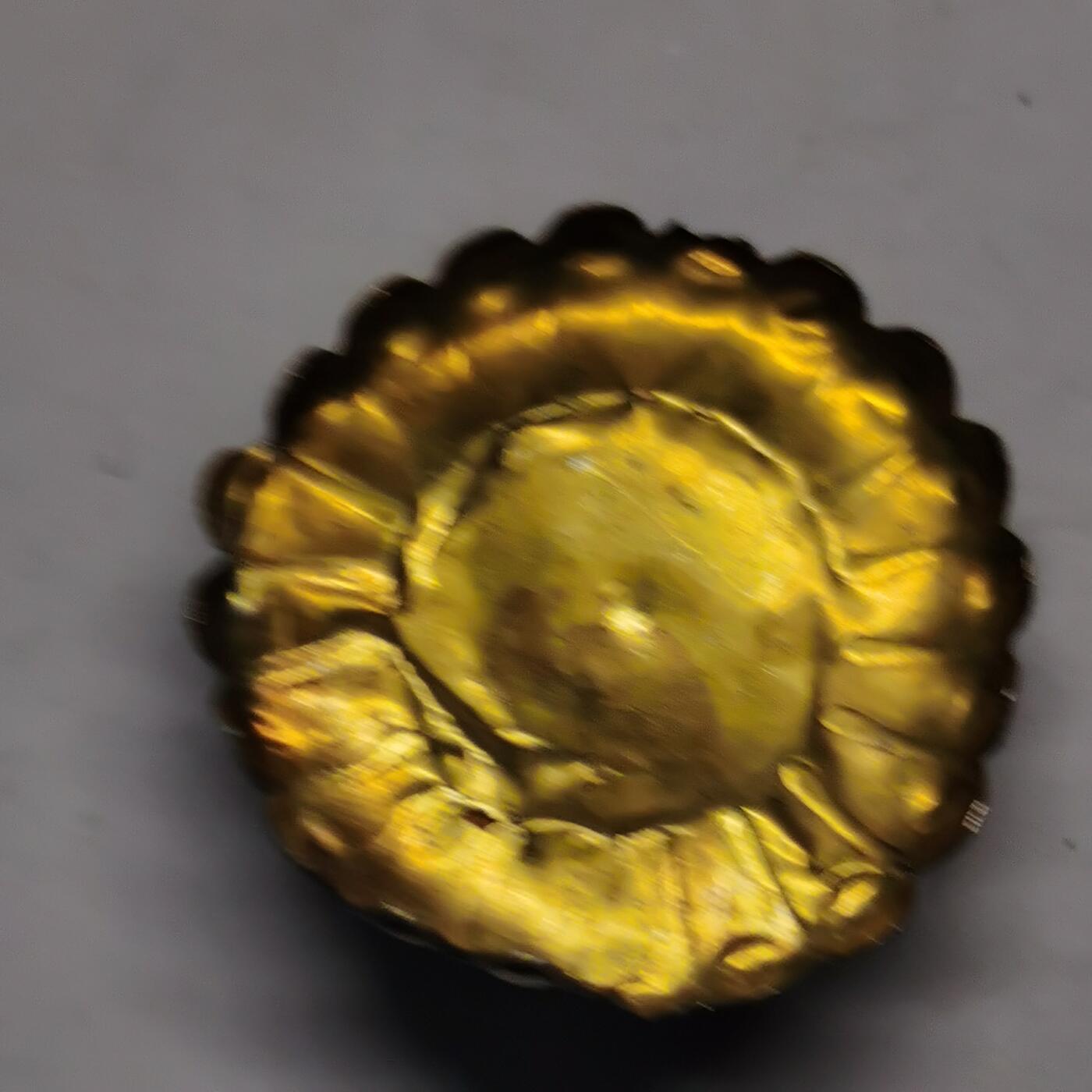 杂件专场89期 清代鎏金镶宝石花