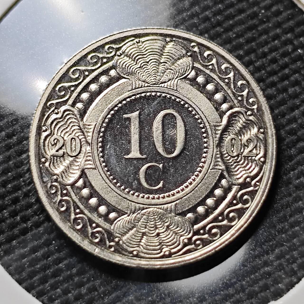 KK钱币收藏小铺 第380期  2月预留时间 周末发货   2002荷属安地列斯10分 好品