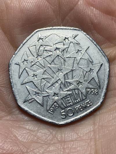 2025年第一百三十七场(总第一百六十三场）外国好品散币场(免佣金) - 英国🇬🇧1998单年份50便士(英国加入欧洲经济共同体25周年纪念币)