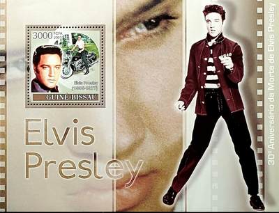↓君缘收藏682期☞钱币邮品↓无佣金、可寄存、满30元包邮  - 几内亚比绍邮票，2007年“猫王”埃尔维斯·普雷斯利逝世30周年小型张