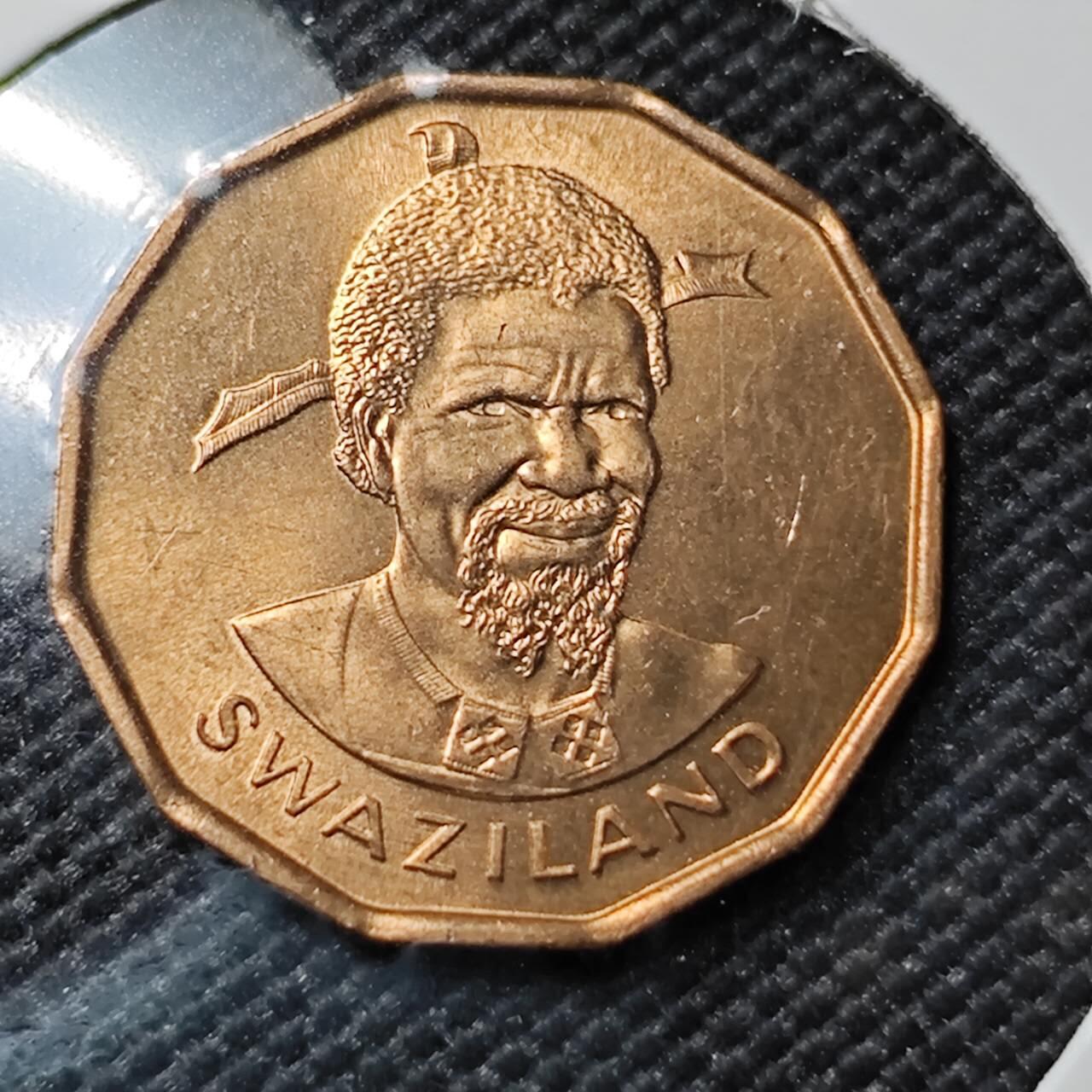 KK钱币收藏小铺 第380期  2月预留时间 周末发货  1974斯威士兰1分铜币 好品