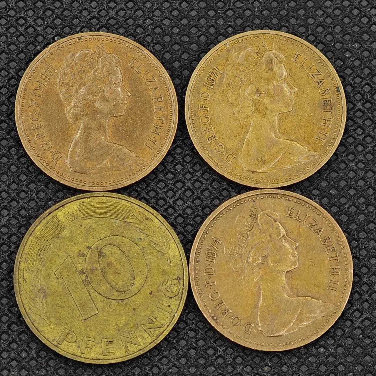 【淘币小摊】实时拍第八百三十一拍   散币场   满百包邮可预留二周 每周一统一发货    英国德国4枚