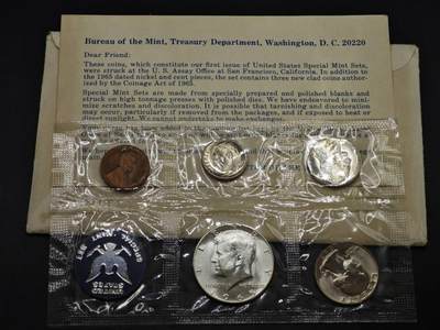 【淘币小摊】实时拍第八百三十拍   银币套币场   满百包邮可预留二周 每周一统一发货   - 美国1965年肯尼迪套币含1枚银币