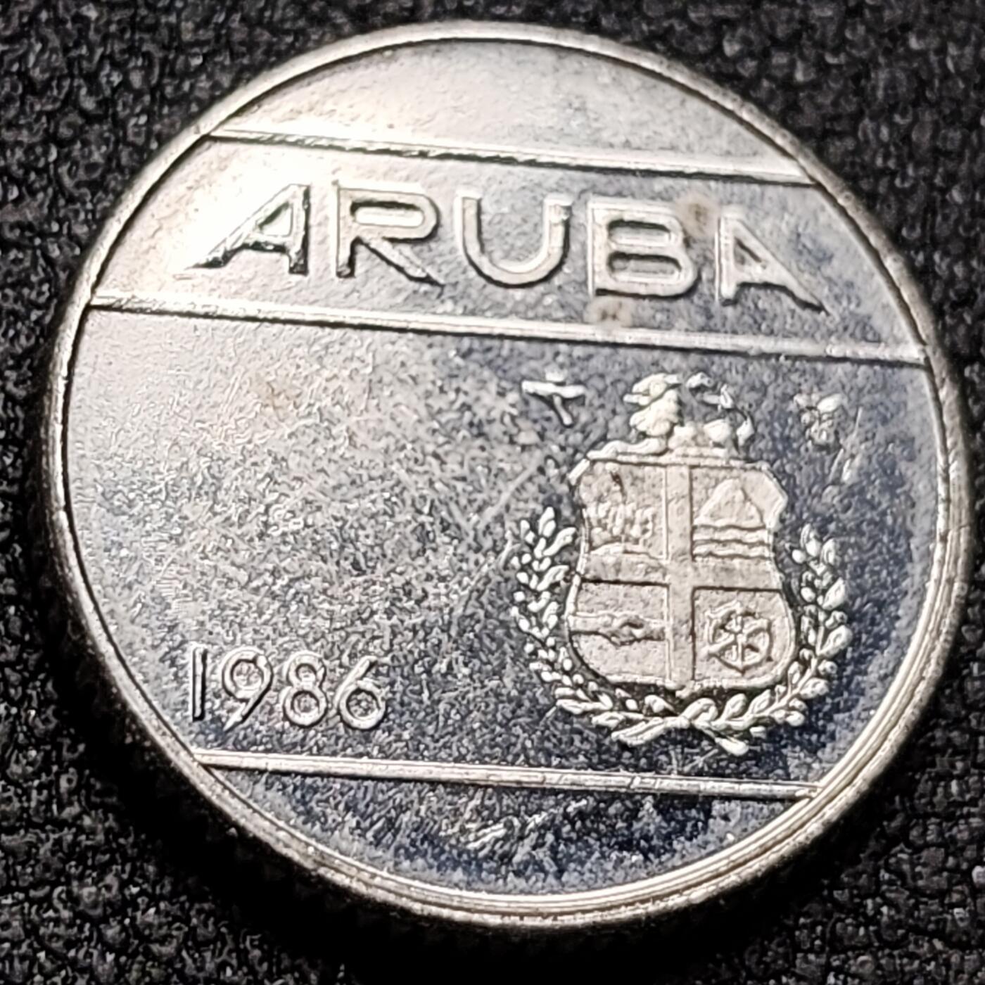 泉币菌-第147场-精品福利场 阿鲁巴1986年10分镍钢硬币 17.9毫米  3.0克 纪念币铜钱