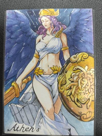 天玑星卡拍第151期《12.18周四截拍》持续收拍收评中 满赠卡需备注 - 【手绘卡】RUBICK 希腊神话 雅典娜 手绘卡