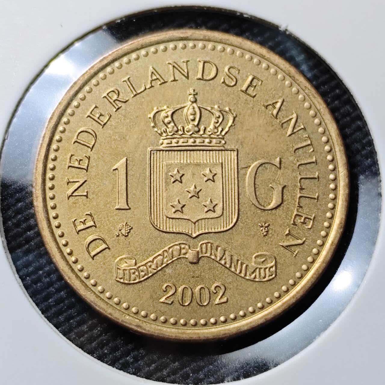 KK钱币收藏小铺 第380期  2月预留时间 周末发货   2002荷属安地列斯1盾 好品