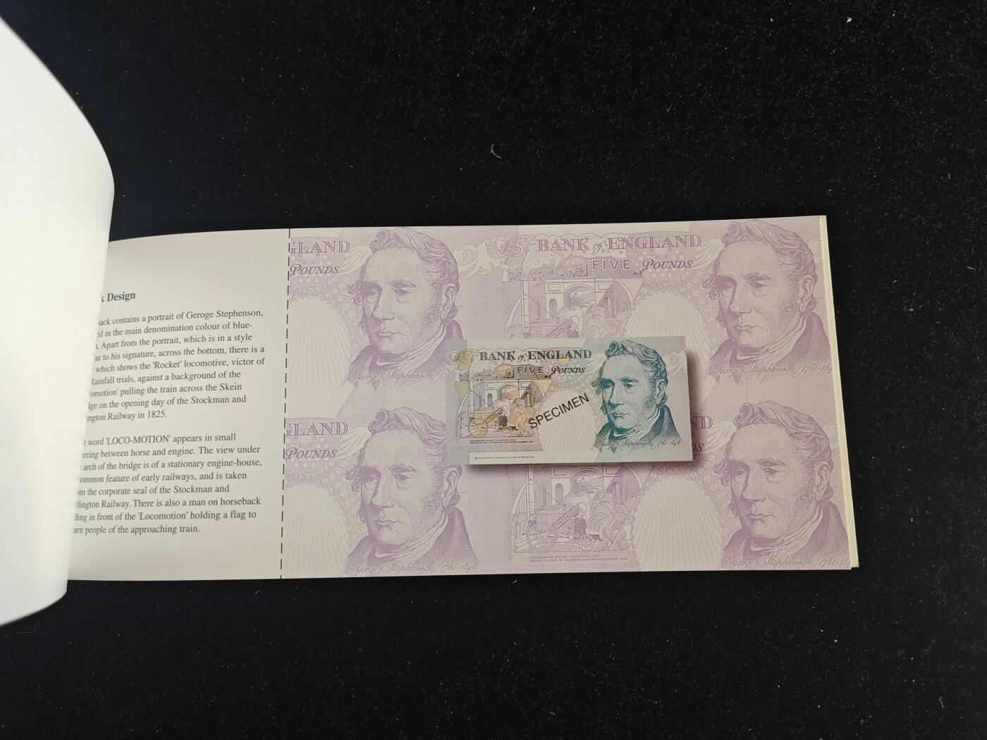 英国  E序 原装册 HK97冠 香港 回归 1997年 5英镑 纪念钞 全新UNC