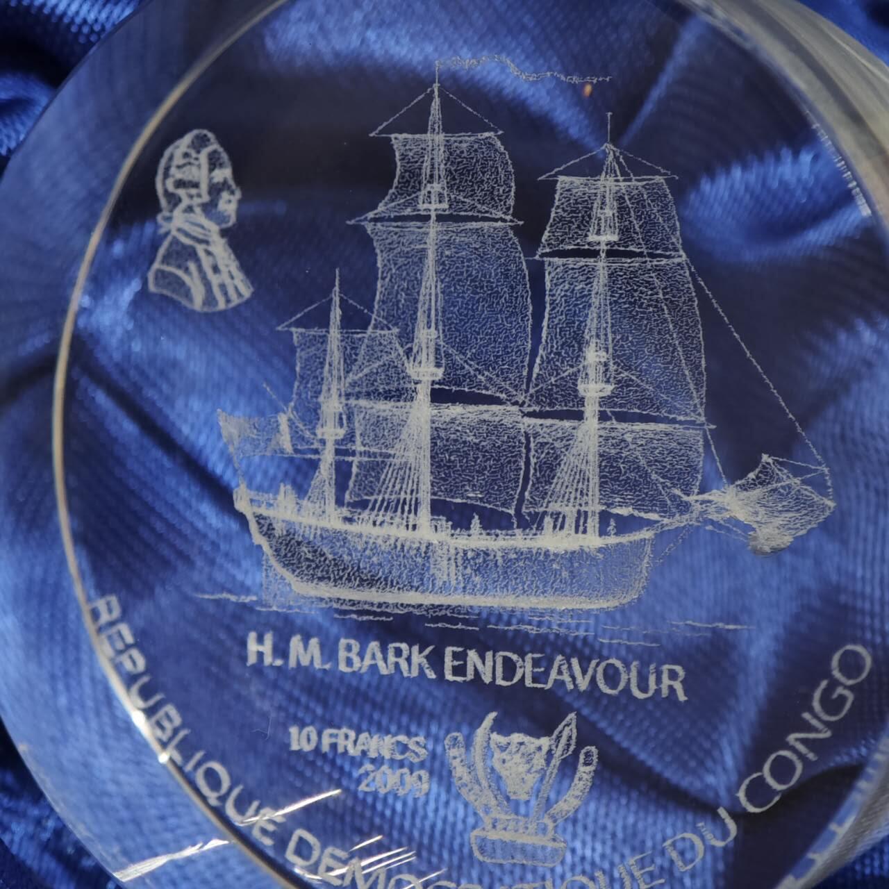 【淘币小摊】实时拍第八百三十拍   银币套币场   满百包邮可预留二周 每周一统一发货   刚果2009年10法郎帆船水晶纪念币发行量1000枚