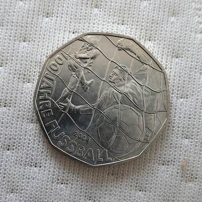 道一币馆币章第一百五十九场 - 奥地利2004年足球运动百年5欧元纪念银币