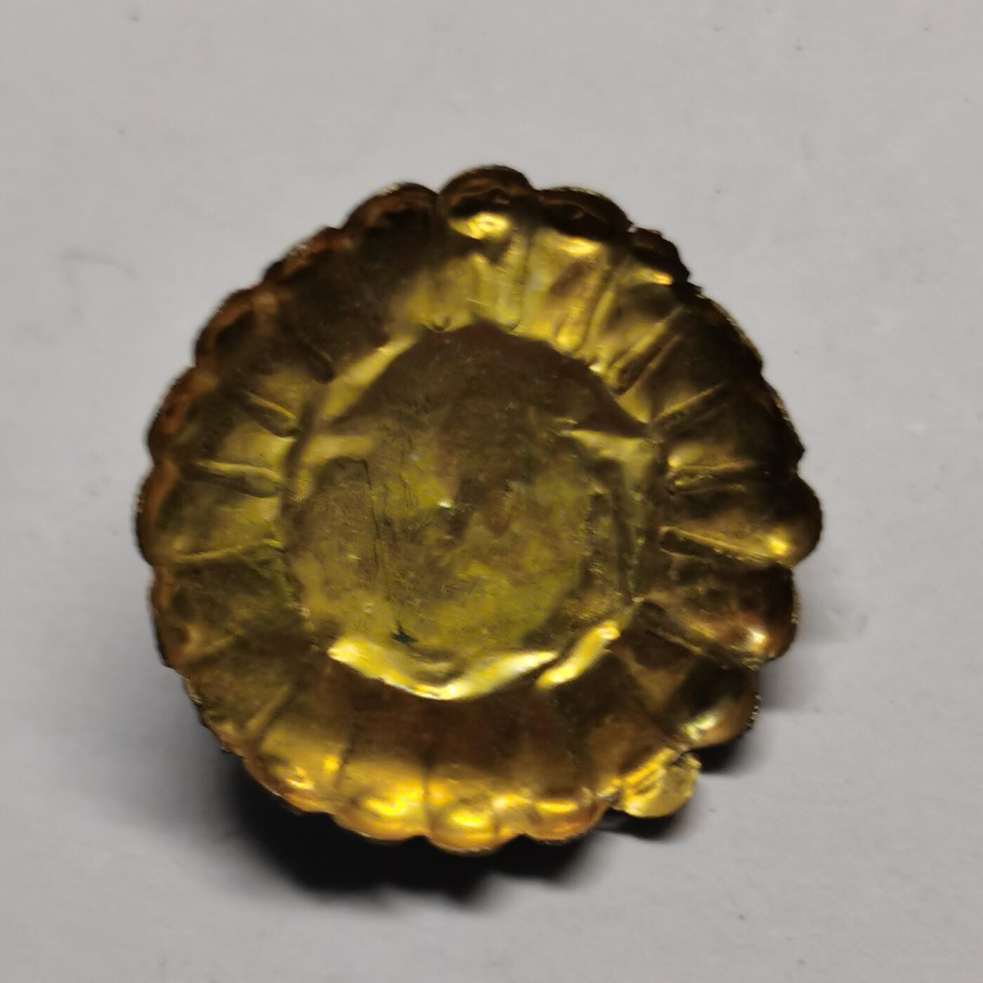 杂件专场89期 清代鎏金镶宝石花